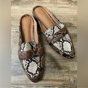 Faux Snake print mule